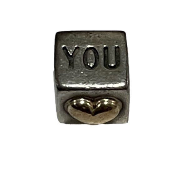 Pandora Silver I Love You Charm with 14k Gold Heart - Picture 3 of 4